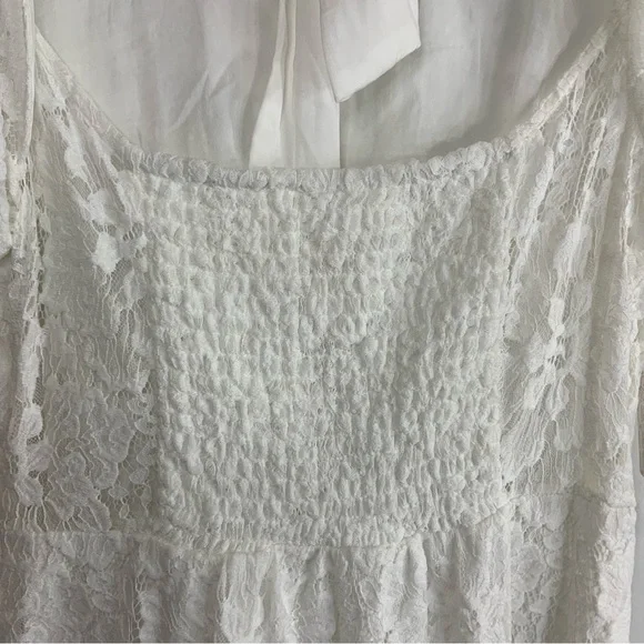NWT Free People Hailee Lace Mini Dress in White, size L - Picture 13 of 16